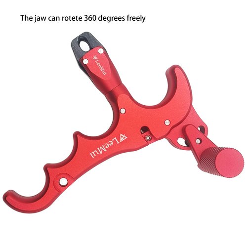 LeeMui Release Archery Release 360° Rotatable Thumb Release for Bow Archery Release Aids (Red)
