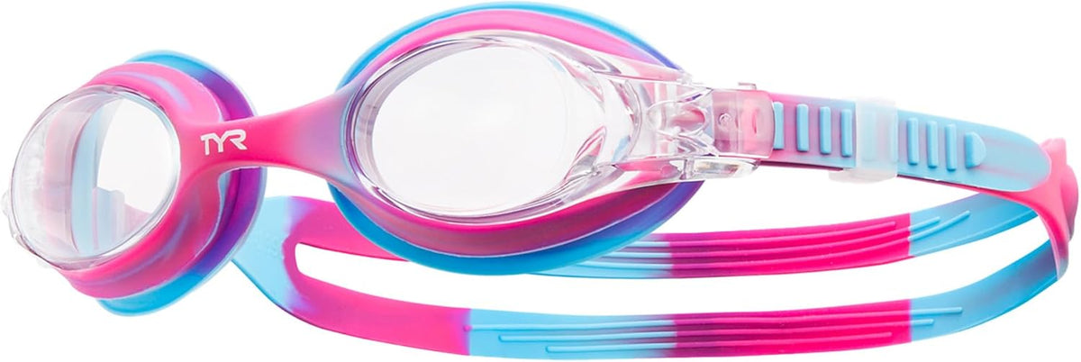 TYR Swimple Swim Goggles - Colorful Tie-Dye Design for Kids | Comfortable & Secure Fit