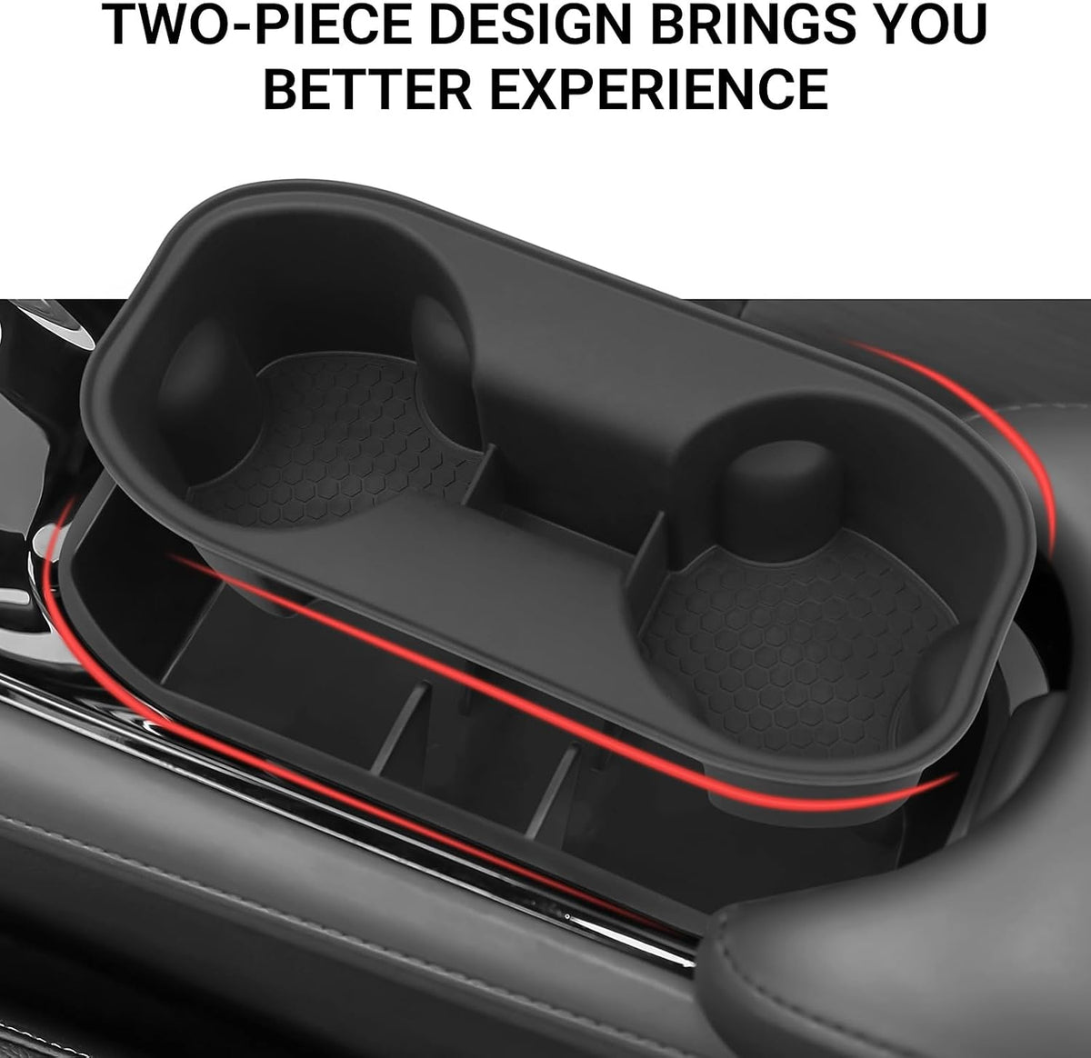 Hellet Upgrade 2PCS Car Cup Holder Compatible with Honda 2016-2022 HRV HR-V Accessories ABS & Silicone Material OEM Style Inserts Center Console Organizer