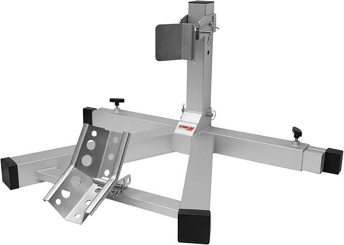 Extreme Max 5001.5975 Pro Series Aluminum Lightweight Heavy-Duty No Drill Adjustable Motorcycle Wheel Chock for Trailer, Garage, or Truck – Fits Tires 15" to 22"