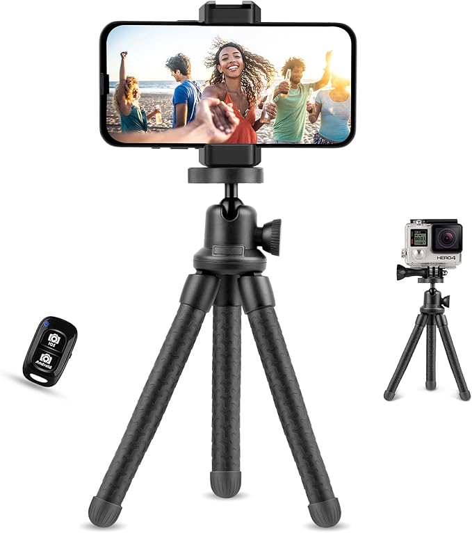 UBeesize Phone Tripod, UBeesize 12 Inch Flexible Cell Phone Tripod Stand Holder