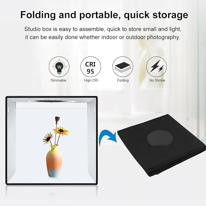 12"x12"x12" Folding Photo Light Box