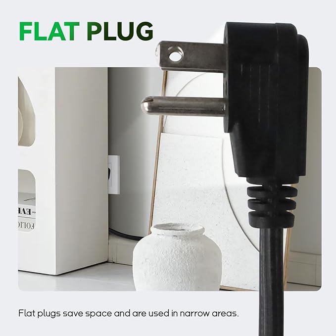 EP 9 Ft Heavy Duty Appliance Extension Cord - 14 Gauge 3 Prong Grounded Cable Wire, Ideal for Air Conditioners, Refrigerators, Microwaves, Washing Machines & More - Indoor Use, Black