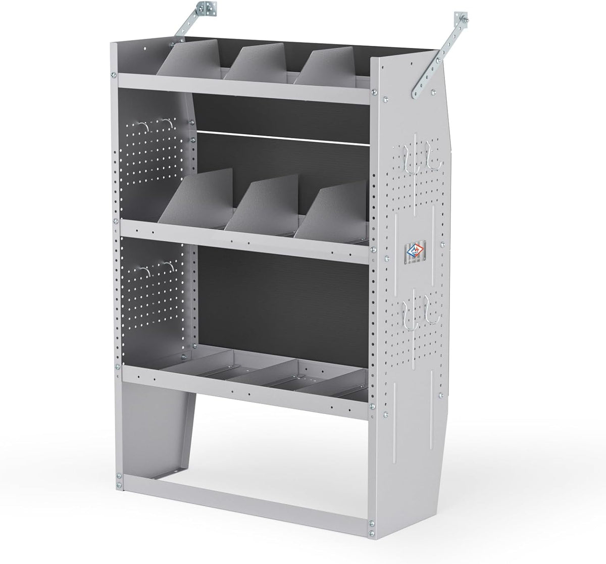 AA Products Inc. SH-4603 Steel Low/Mid/High Roof Van Shelving Storage System Fits Transit, GM, NV, Promaster and Sprinter, Contoured Shelving Unit, 32" W x 46" H x 13" D