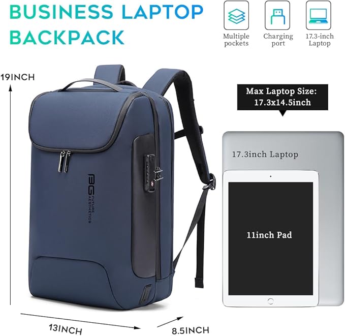 BANGE Mens Business Backpack for Work, Computer Backpacks for Laptops for 17.3