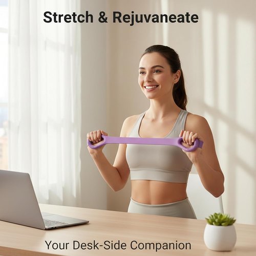 Cur8trend Exercise Band - Figure 8 Resistance Bands with Handles | 20 lb Tension for Arm Workouts & Yoga Stretching