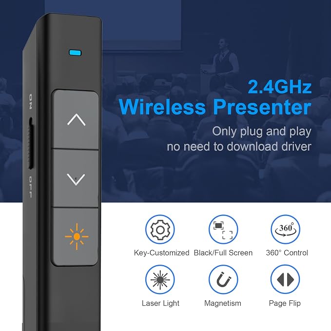 Norwii N26 Wireless Presentation Clicker, Presentation Remote, PowerPoint