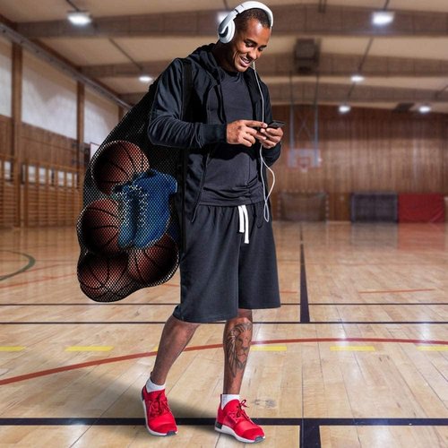 BROTOU Extra Large Sports Ball Bag - Mesh Design with Adjustable Shoulder Strap | Holds Soccer, Basketball, Volleyball (30” x 40”)