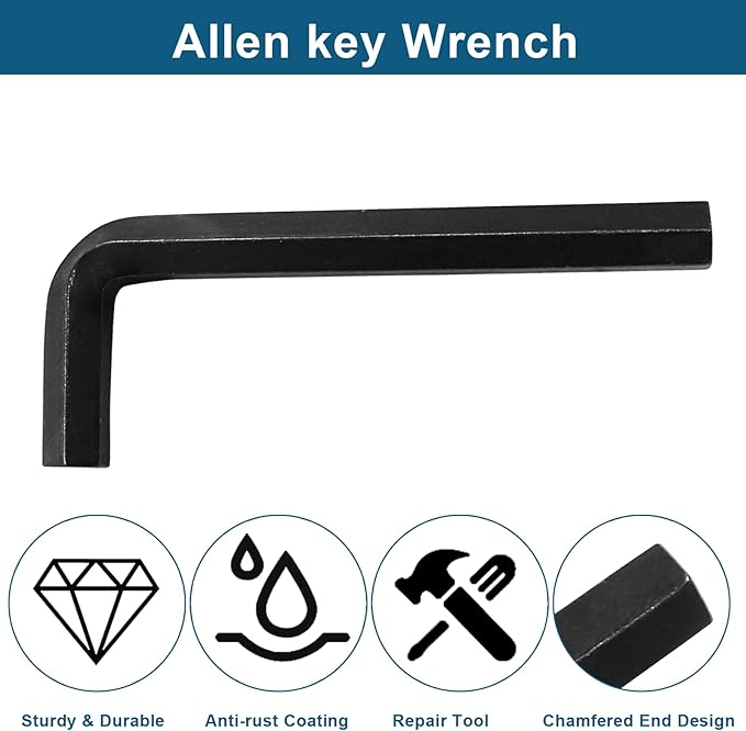 Biaungdo 2 Pcs Black 12mm Hex Key Wrench, Small Allen key Wrench, L Shaped Hexagon Hex Key Spanner Set Hexagon Head Replacement Repairing Tool for Repairing Bike, Furniture