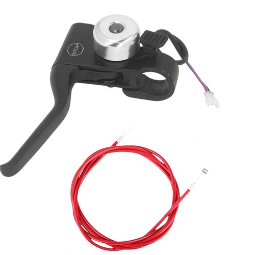 Haokixin Left Brake Lever Nylon and Red Brake Cable Fits for GOTRAX GXL V2 Electric Scooters Parts, Scooter Brake Lever Handle Accessories, Black, with Bell