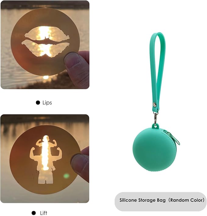 20Pcs Unique Round Gobos Kit for Optical Snoot, 66mm/2.6in Metal Plate Patterns