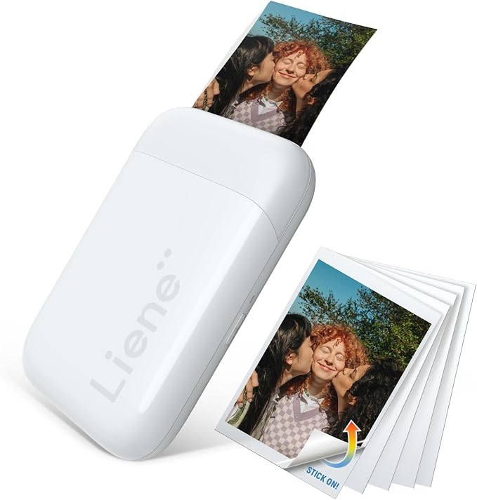 Liene Pearl K100 2x3” Photo Printer, Mini Picture Printer w/ 10 Zink Adhesive