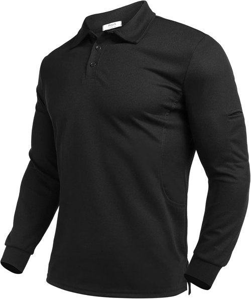 Deyeek Men's Polo Shirts - Long Sleeve Golf Polos with Quick Dry UPF 50+ Sun Protection | Casual Collared Style