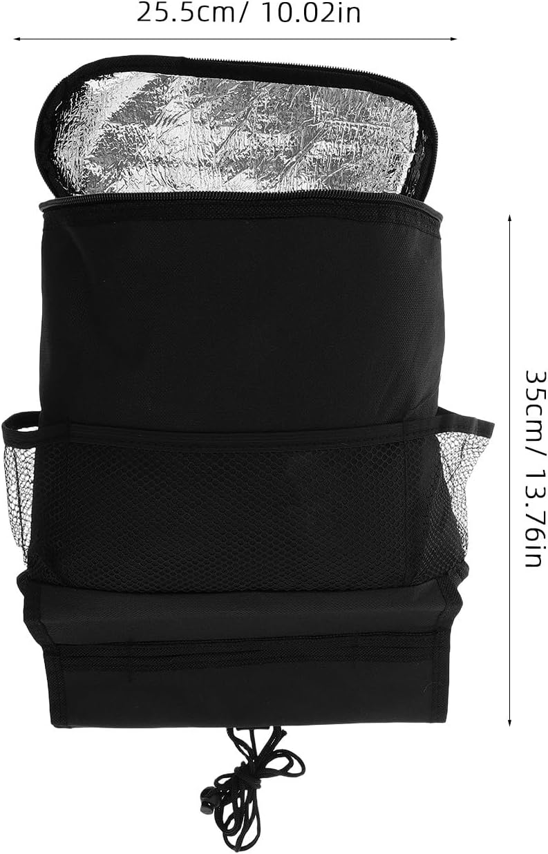 Car Seat Back Organizer with Insulated Reusable Ice Bag, Hanging Storage Pouch for Snacks and Travel Essentials, Multipocket Car Trunk Organizer for Road Trips and Family Travel