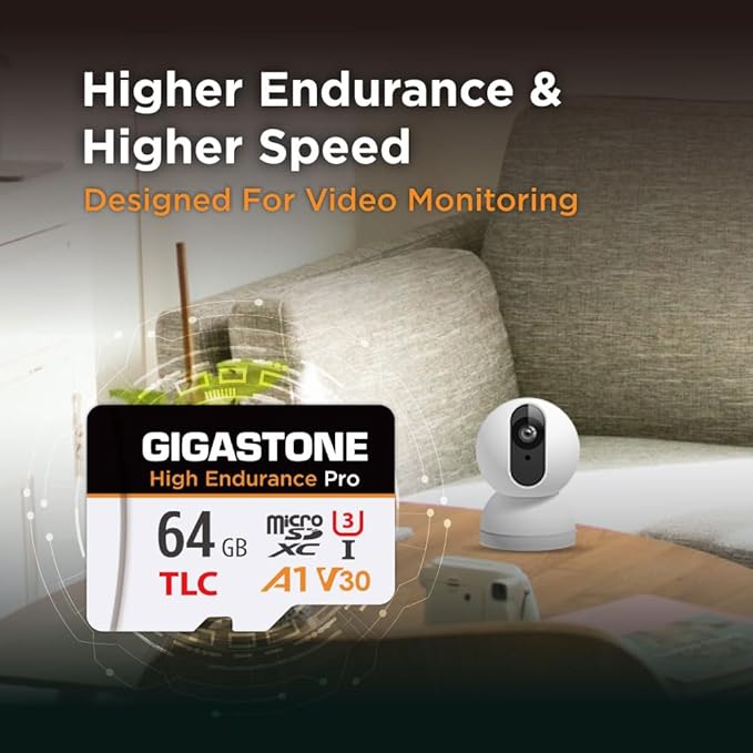 【5 Yrs Free Data Recovery】【Dash Cam】 GIGASTONE 64GB Micro SD Card 2-Pack