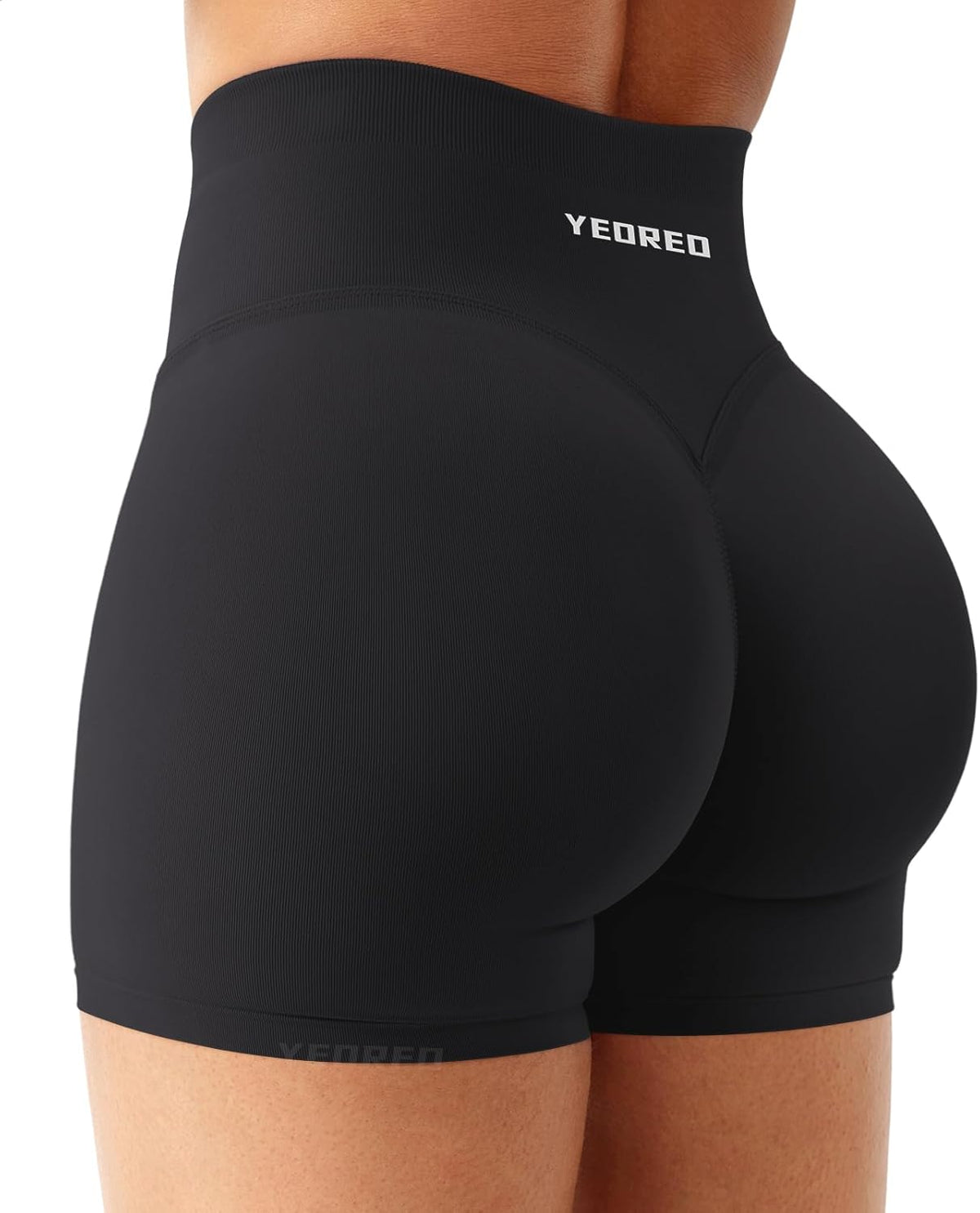 YEOREO Women's Workout Shorts - Butt Lifting High Waist Gym Biker Shorts | 4.5" Seamless Tummy Control