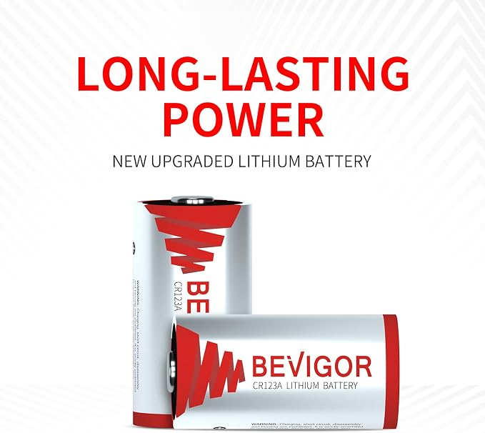 BEVIGOR CR123A 3V Lithium Batteries 6 Pack, 1500mAh Photo Battery, 3 Volt 123