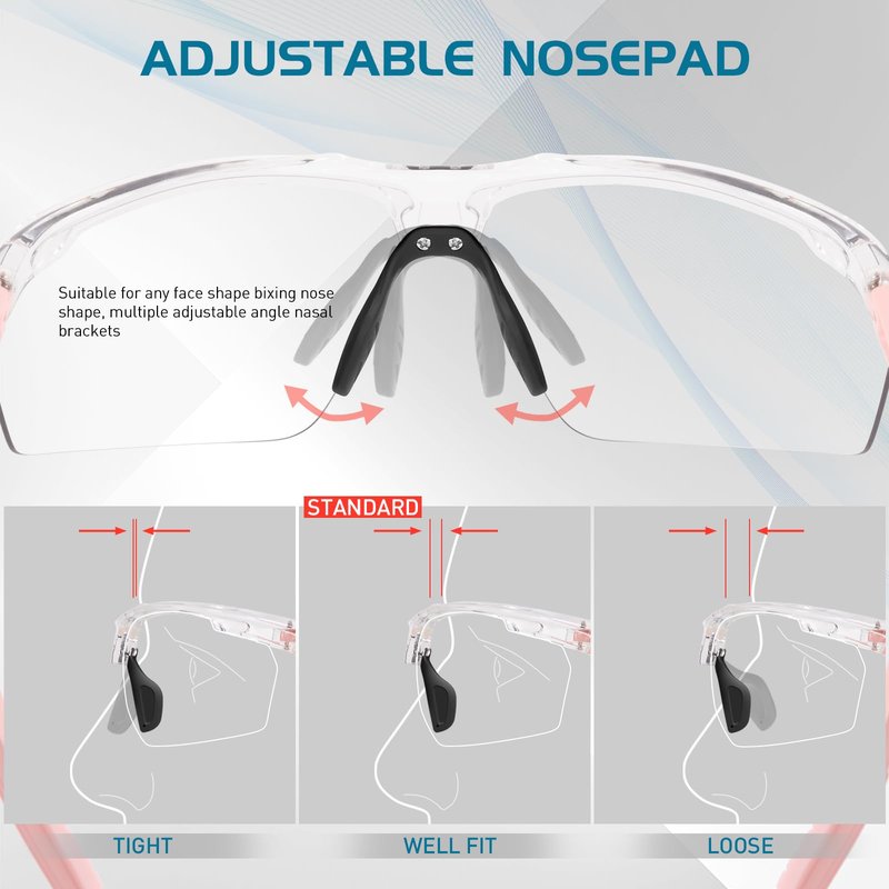 SCVCN Photochromic Sport Sunglasses Cycling Clear Glasses Men Women UV400 Protection MTB BMX Fishing Running Riding Golf Driving Bike Softball Baseball 11
