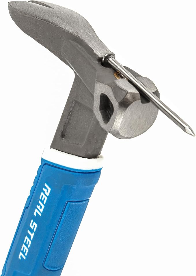 REAL STEEL 10" Nail Puller Cats Paw Pry Bar with Magnetic Hammer Head Crowbar for Nail Removal Prying Baseboard 0692