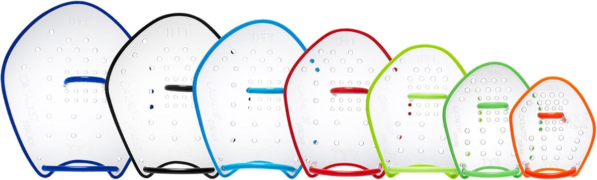 TYR Catalyst Stroke Swim Paddles - Durable Adult Training Fins for Strength & Technique Improvement