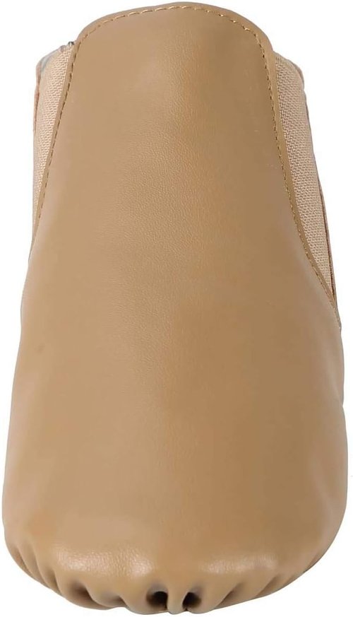 Dynadans PU Leather Jazz Shoes - Slip-On Dance Footwear with Side Elastics for Kids (Toddler to Big Kid)
