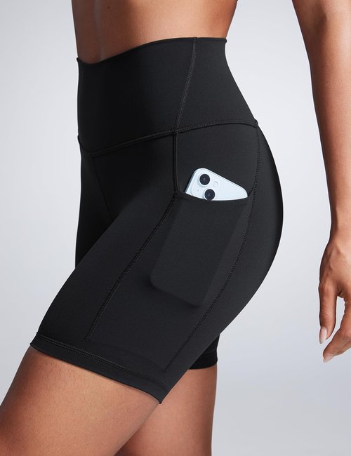 CRZ YOGA Biker Shorts - Butterbreeze High Waist with Pockets for Gym, Volleyball & Yoga | 6'' Women's Size