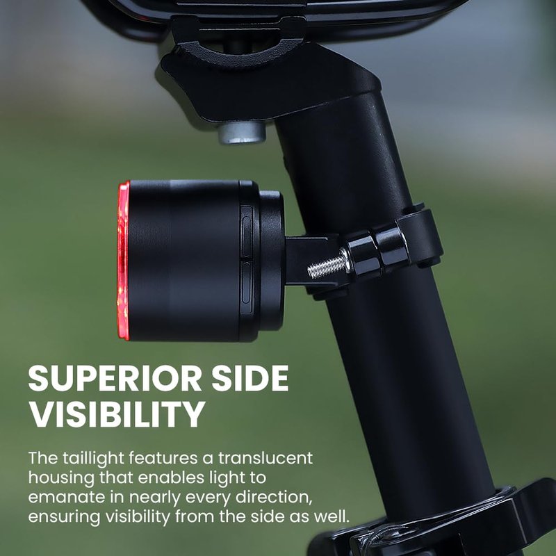 WSDCAM Smart Bike Tail Light with 7 Colors 15 Modes, Auto ON/OFF Colorful Bike Lights for Night Riding, Ultra Bright Brake Light Rechargeable Bicycle Rear Lights, Waterproof Cycling Safety Accessories