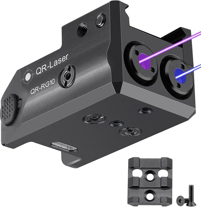 Red Green Purple Blue Laser Light Combo, 800 Lumens Tactical Flashlight Laser