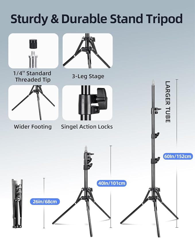 Skytex Softbox Lighting Kit 16x16in Soft Box 2Pack Upgrade 135W 2700-6400K