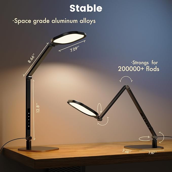 LitONES LED Desk Lamp for Home Office, 15W Desk Light