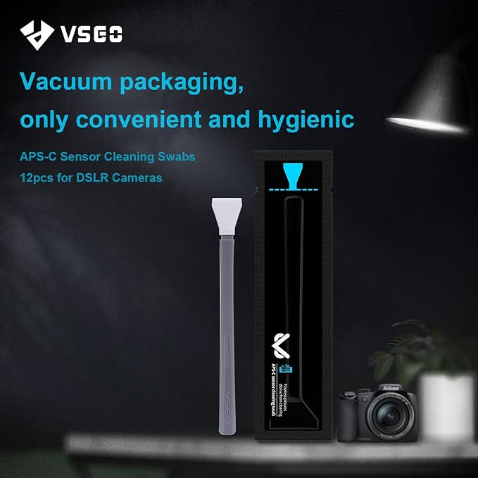 VSGO 12pcs APS-C Camera Sensor Cleaning Kit, Sensor Cleaning Swabs, Compatible