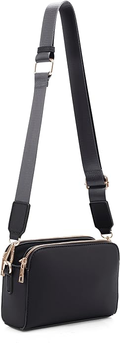 EVVE Crossbody Bags for Women Trendy Triple Zip Small Crossbody Camera Bag Purse