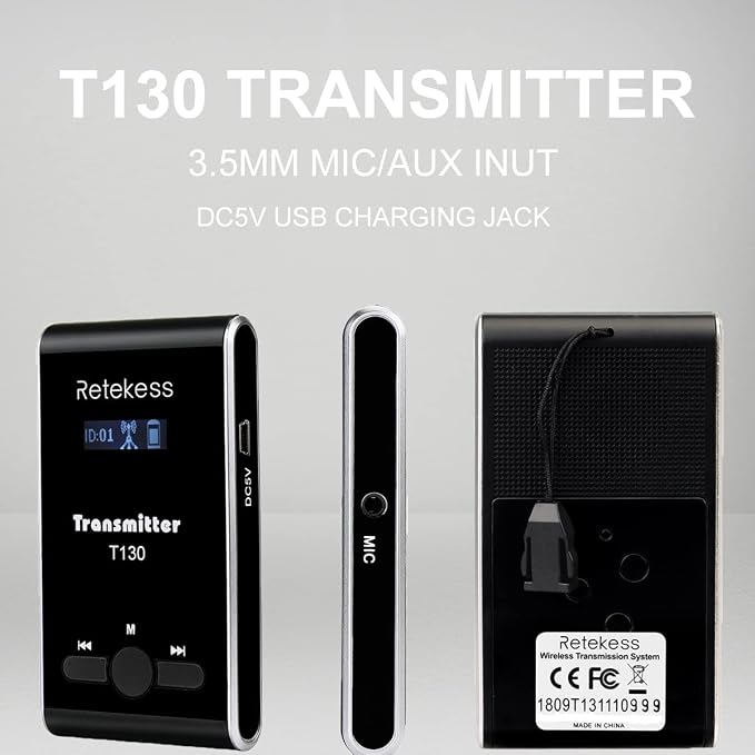 Retekess T130 Wireless Audio Tour Guide System, Translation Headphones