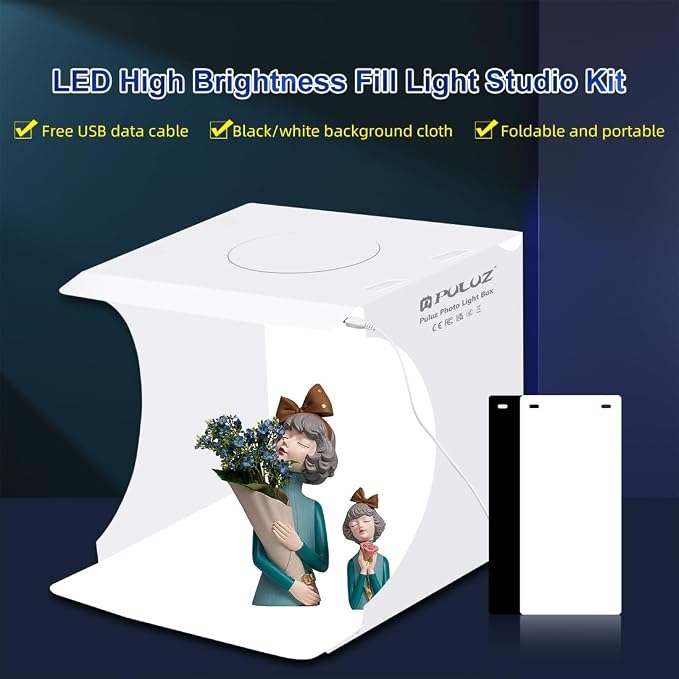 Portable Photo Light Box 10 Inch, Folding Photography Studio Tent