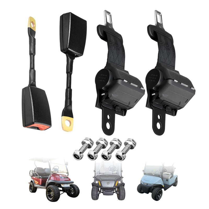 Orle Oko Golf Cart Seat Belts, 2 Pack Retractable Universal Golf Cart Seat Belt Kit Compatible with EZGO TXT RXV, Yamaha, Club Car DS Precedent Yamaha UTV & Most Golf Cart (Style 2)