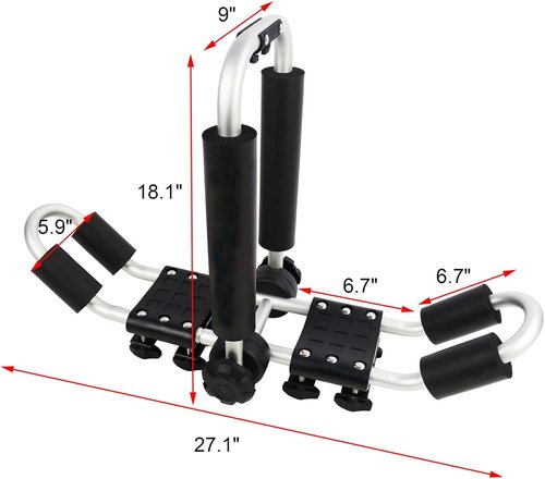 **Kayak Roof Rack - 2-in-1 Aluminum Folding J Bar Carrier for SUVs & Trucks | Includes 8 Ratchet Ties & 4 Anchor Straps**