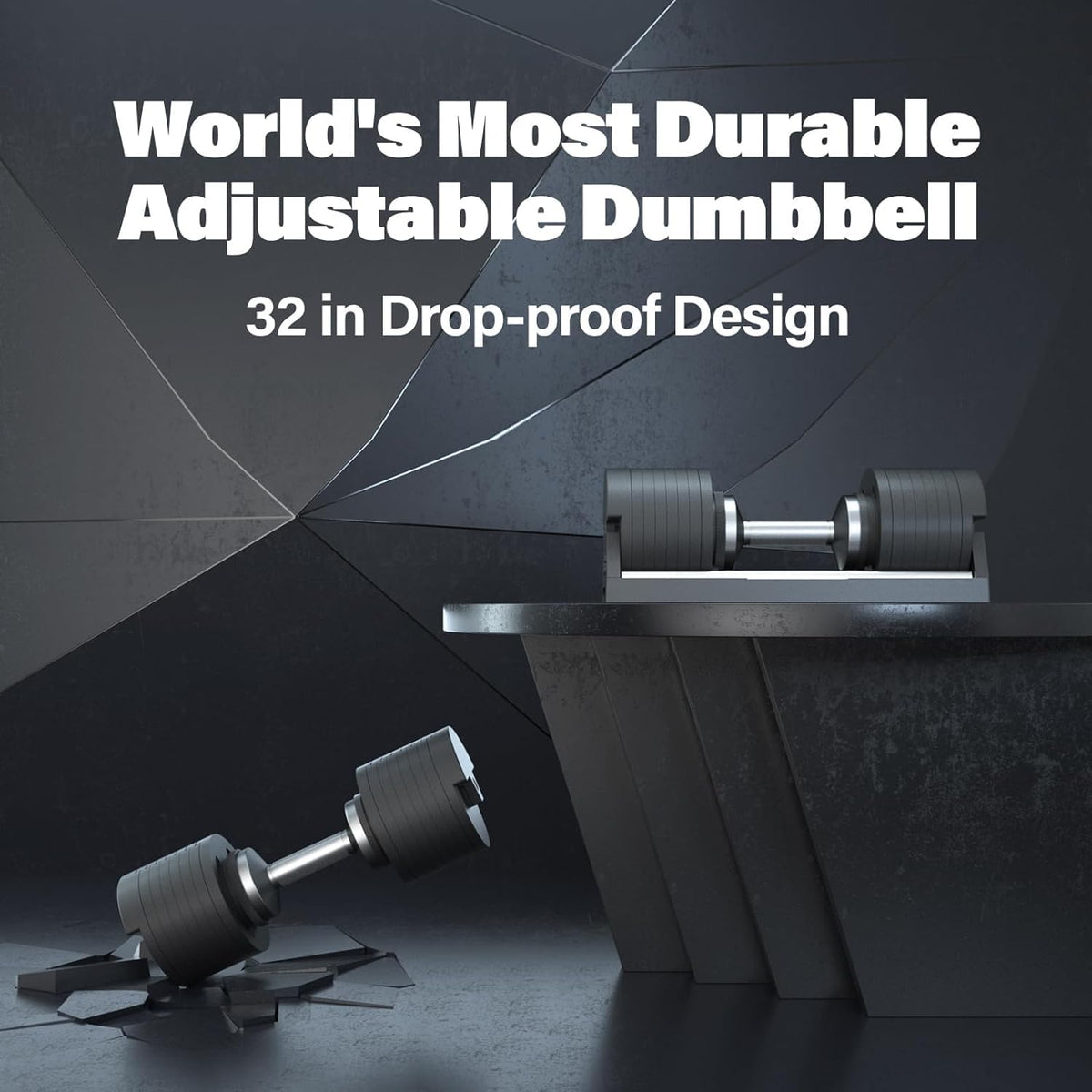 SNODE AD80 Adjustable Dumbbell Set - Drop Proof 80 lbs with Cast Iron Plates & Knurled Handle | Compact Home Gym Equipment