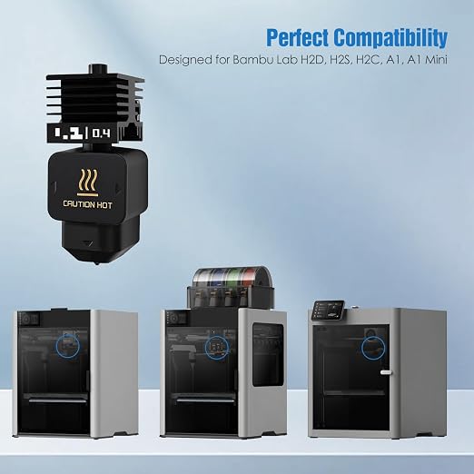 Hotend Kit for Bambu Lab H2D, A1 Mini, Fast Heating & Stable Extrusion – 3D