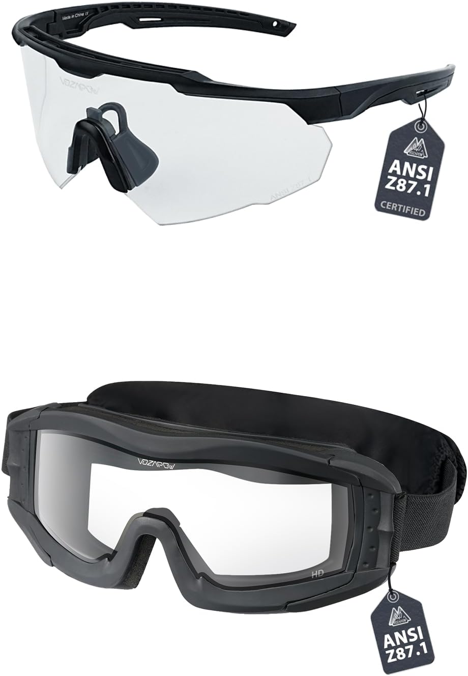 Skiennix Shooting Glasses - Anti-Fog Airsoft Goggles for Clear Vision and Comfort