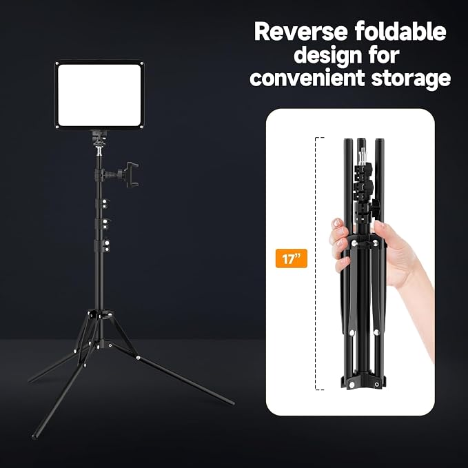 EMART LED Video Light Kit with Phone Holder & Barndoor, 2800-7000K Dimmable