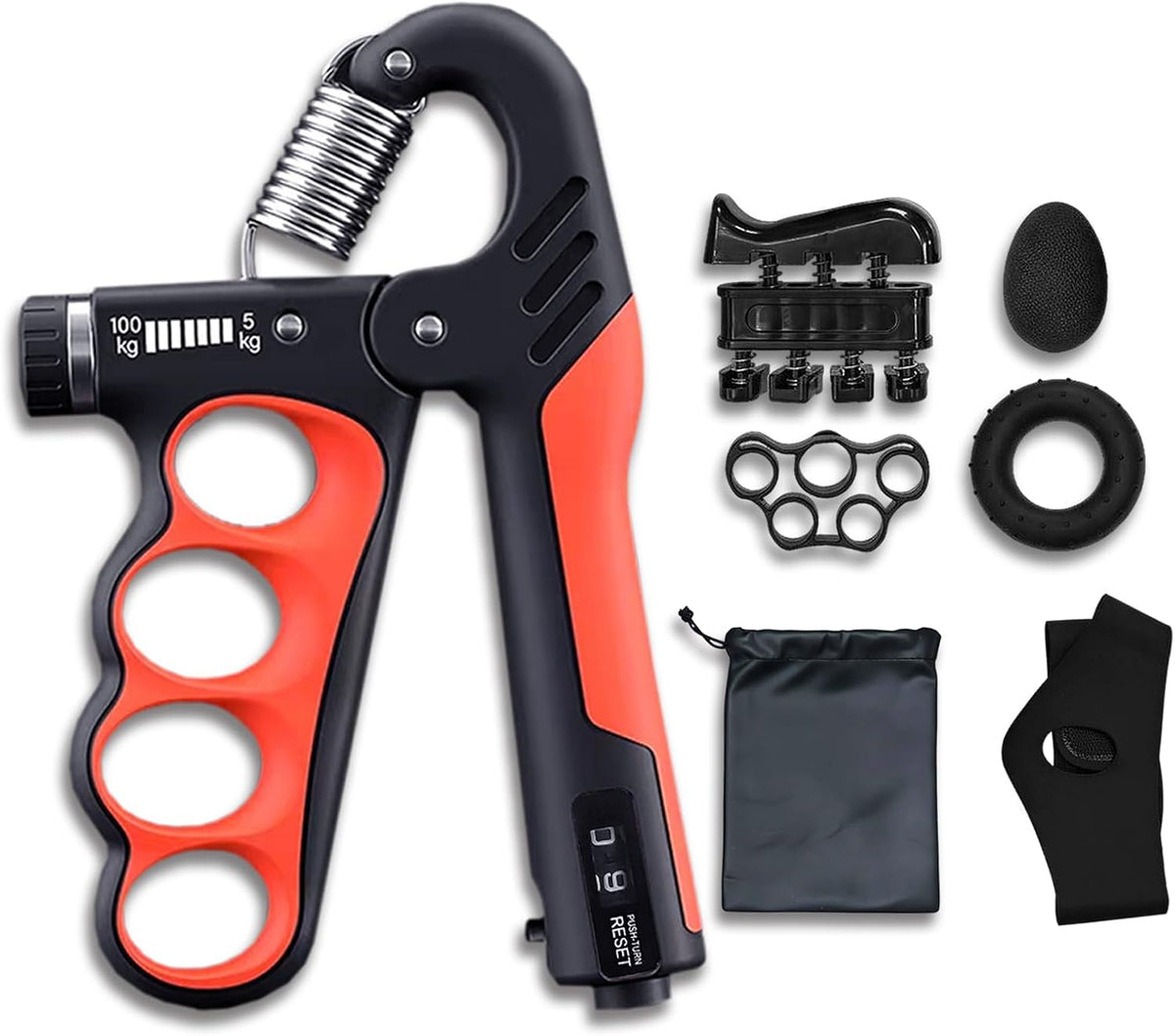 ProGrip Strength Trainer - Auto-Count Hand Strengthener Kit | Adjustable 11-220 LBS for Home Gym & Recovery