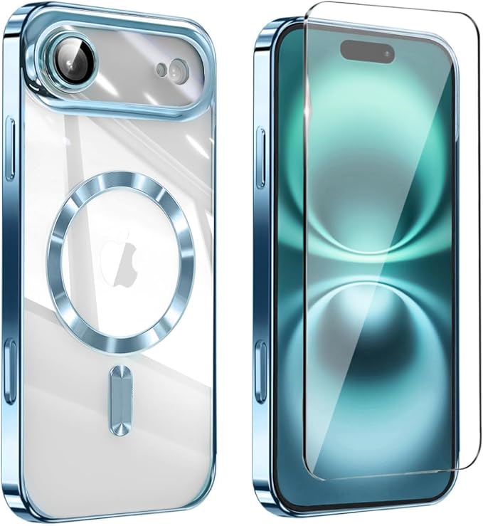 Magnetic Glossy Case for iPhone 17 Air, iPhone 17Air Phone Case Slim Clear