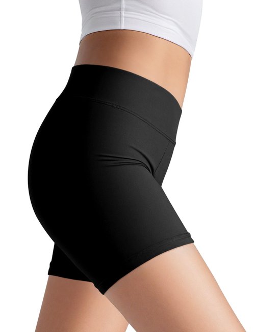 JOCMIC 3 Pack Girls Athletic Shorts Dance Gymnastics Yoga Running for Kids Black 9-10 Years