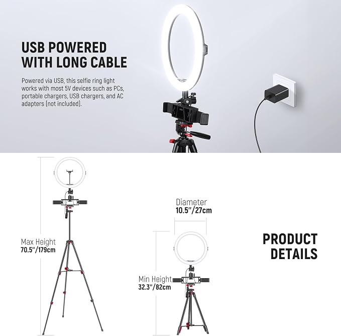 NEEWER Basics 10" Selfie Ring Light