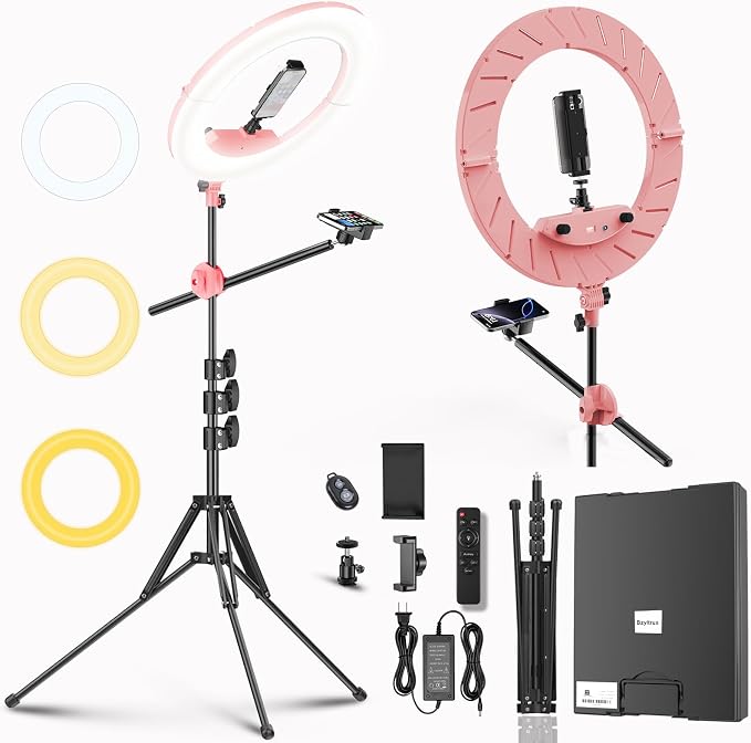 55W18 45cm Ring Light Kit 6700K Dimmable LEDRinglightTripod Stand Dual Phone