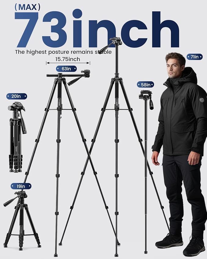 CAMBOFOTO 73" Camera Tripod and Monopod