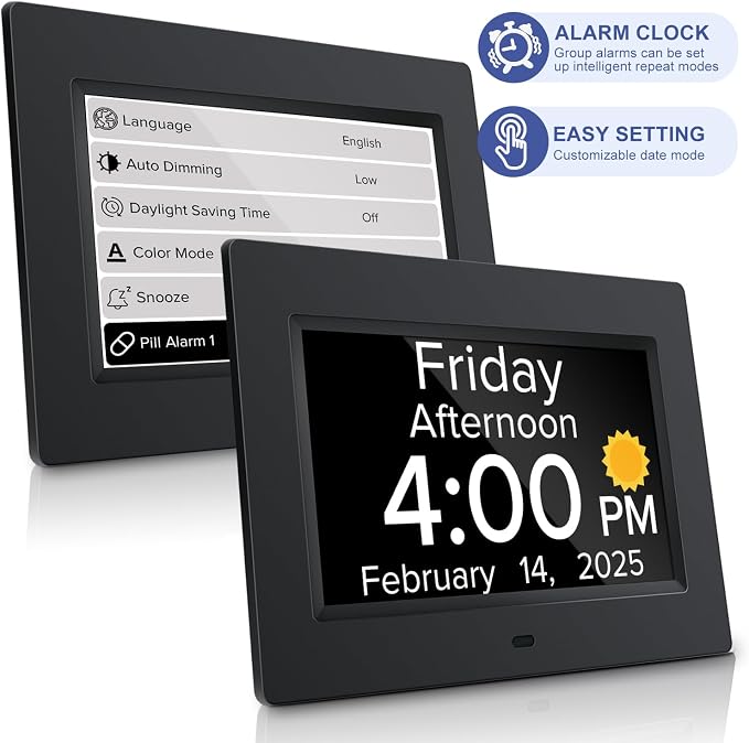 Digital Alarm Clock with Date and Day of Week