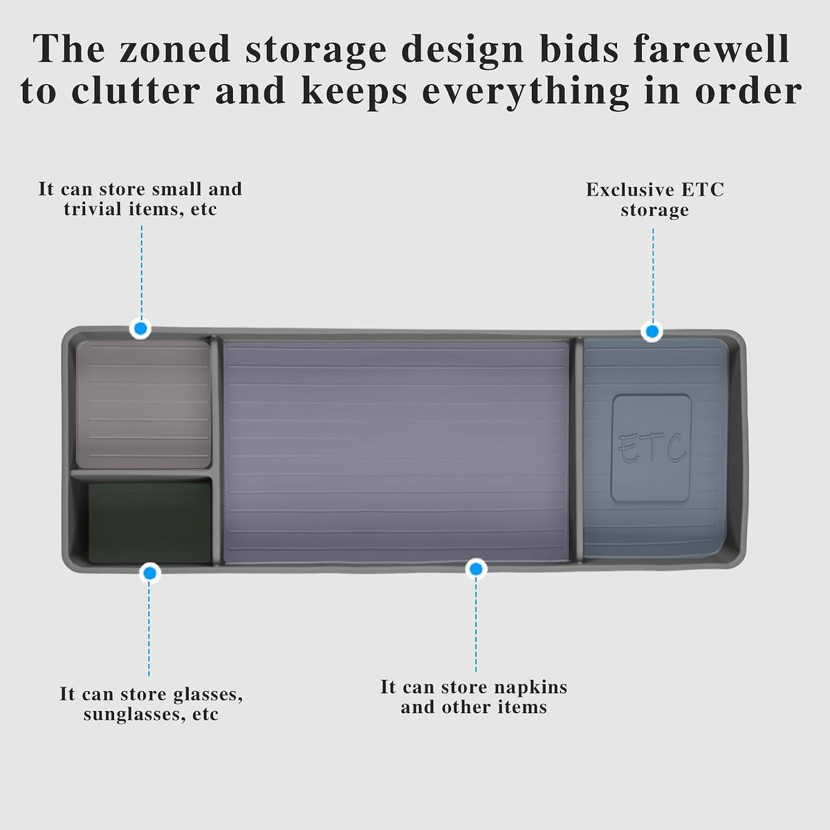 Rear Screen Box for Tesla Model Y Juniper 2025 2026 Dashboard Box Tray Storage Box Black Silicone (Magnetic storage position) Not fit 2026 Standard
