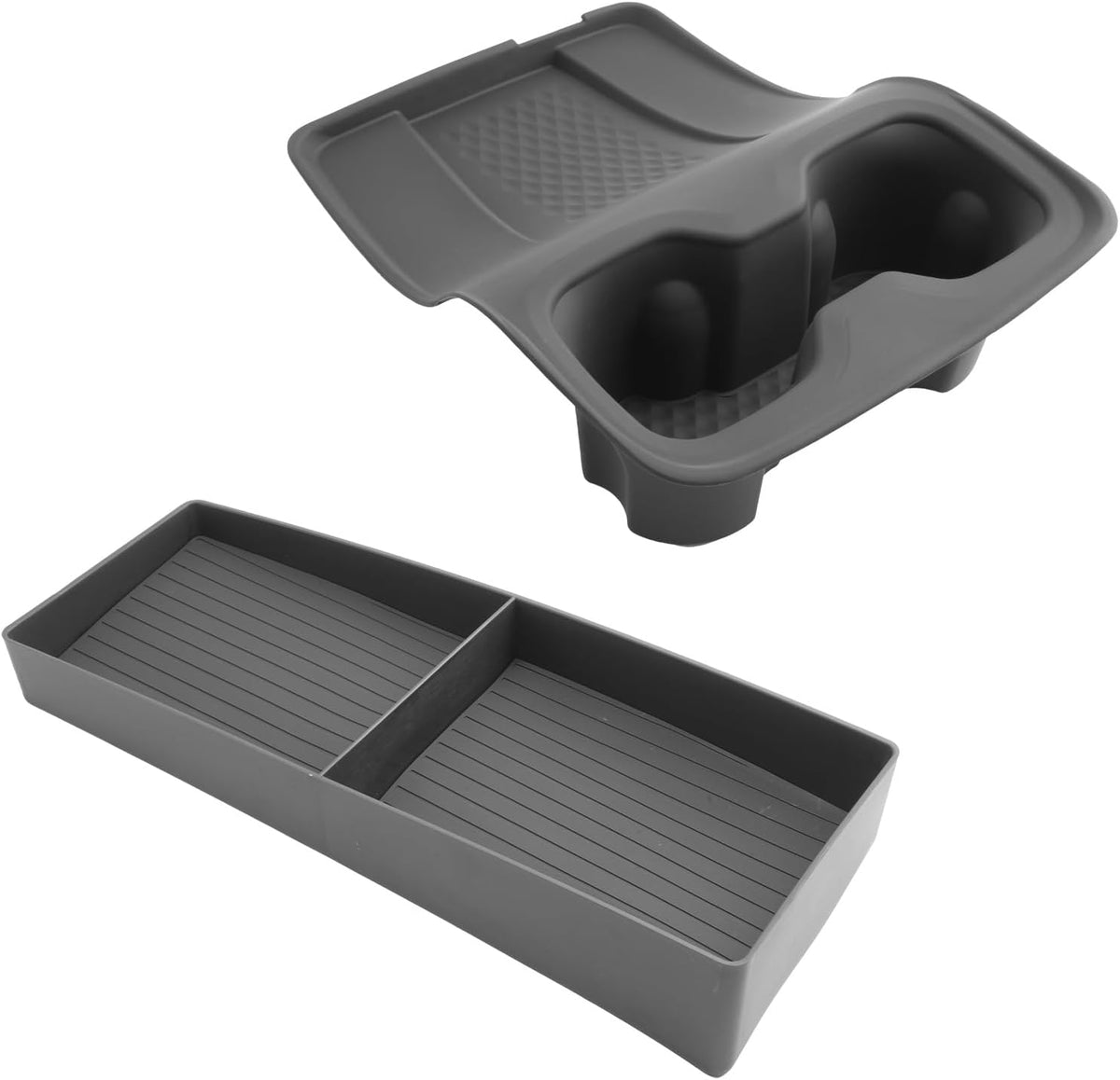 LUWU 2025 2026 Traverse Center Console Organizer Tray Compatible with 2025 2026 Chevrolet Traverse Accessories 2025 2026 Traverse Center Console Cup Holder Dashboard Storage Tray Black 2-Pack
