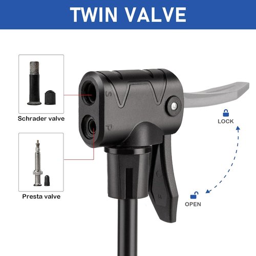 CXWXC Bike Floor Pump - Digital Gauge for 140 PSI | Fits Presta & Schrader Valves, Portable Design